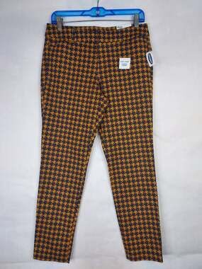 Old Navy Pixie Skinny Ankle Pant Women 6 High-Waist Houndstooth Plaid Preppy NEW